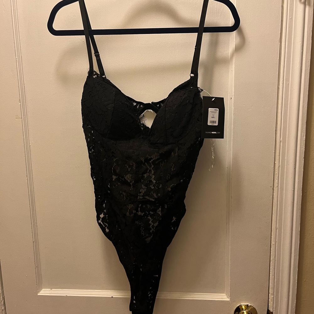 Elegant Black Lace Bodysuit
